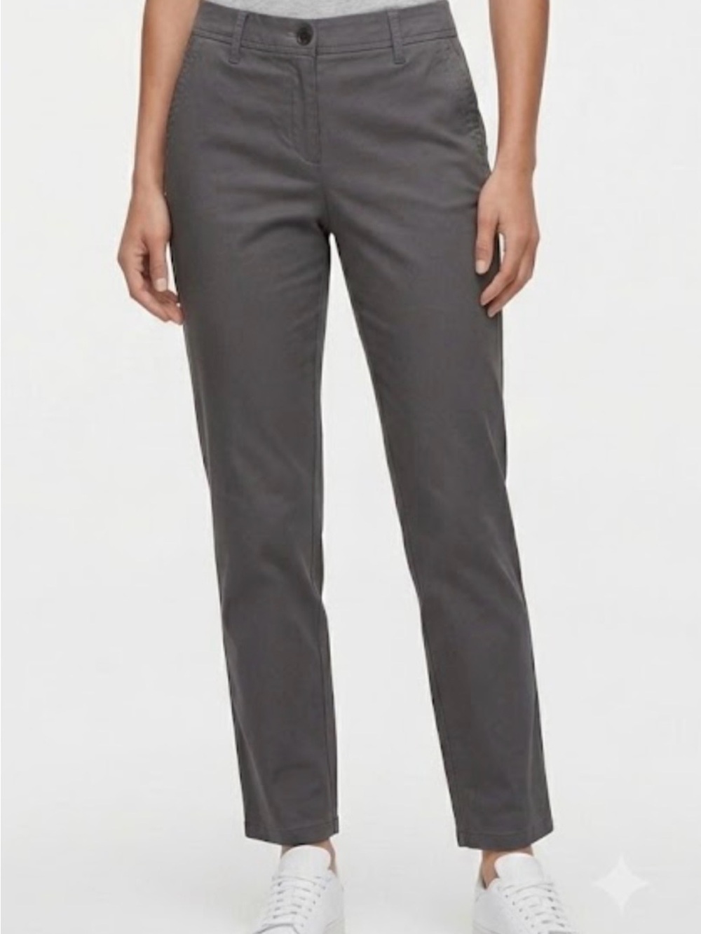 New Gray Relaxed Chinos Flattering Talbots Size 2 Preppy Comfy Mid Rise Classic